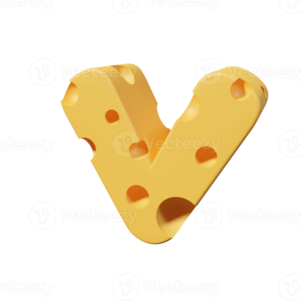 Cheese Letters v. 3d font render png