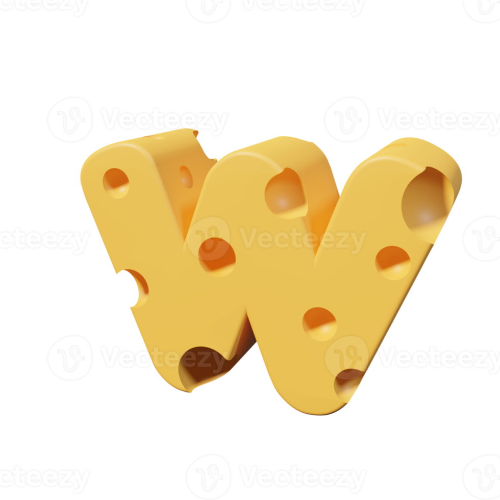 Cheese Letters w. 3d font render png