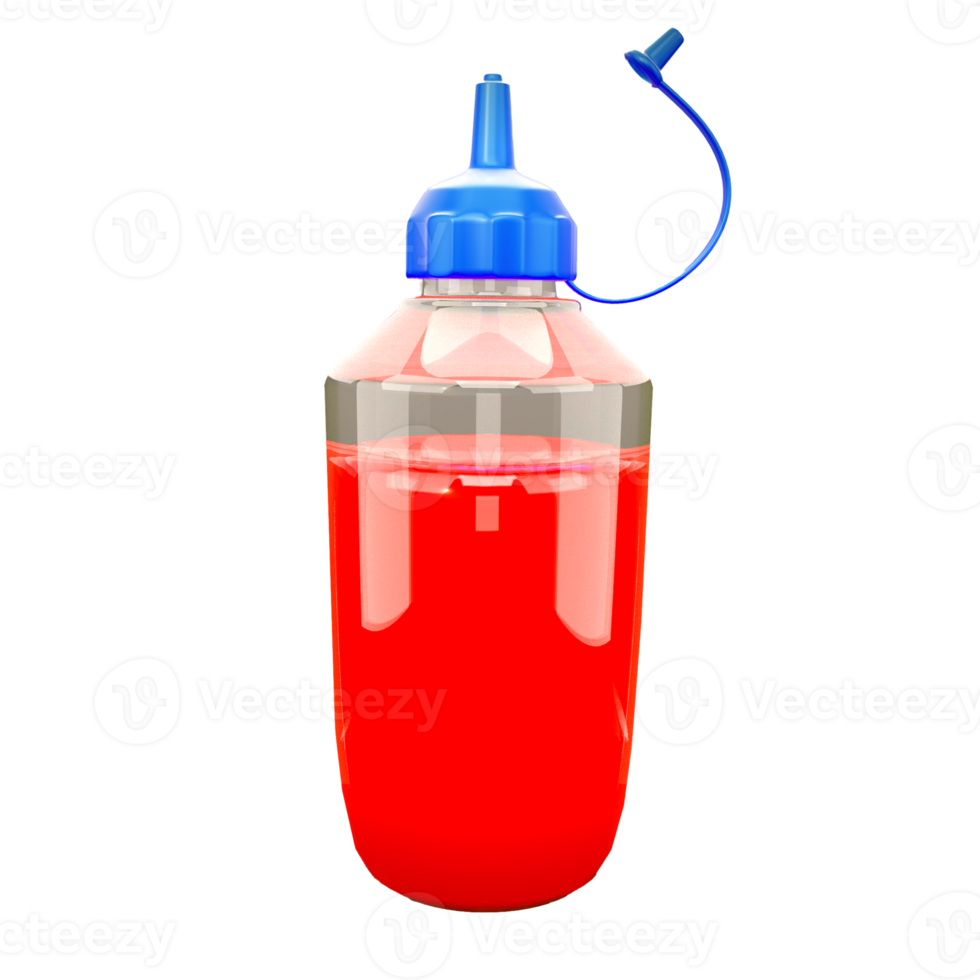 Transparent Sauce Bottle 3D icon, Perfect to use as an additional element to your design png