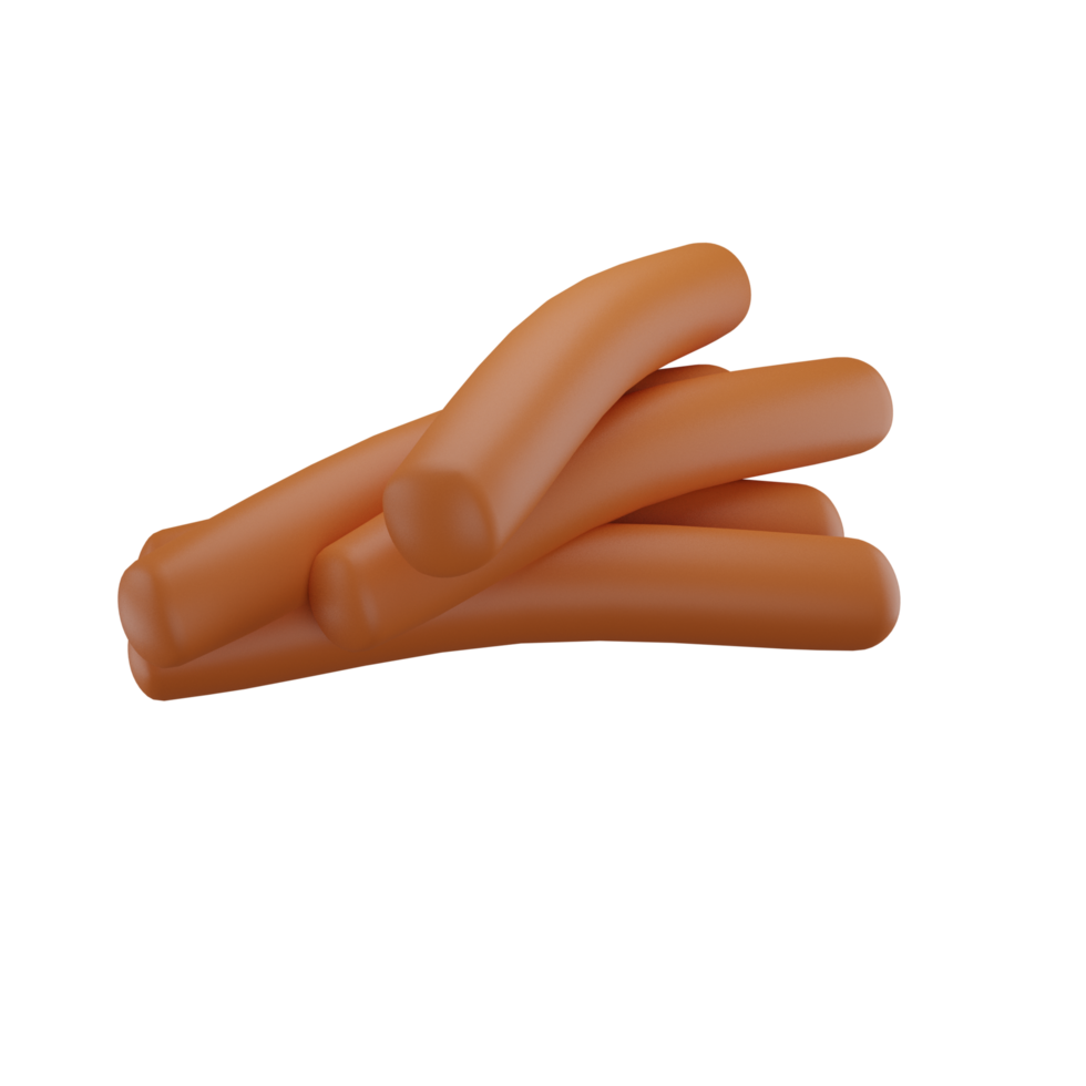 Sausage 3D icon, suitable to be used as an additional element in your design png