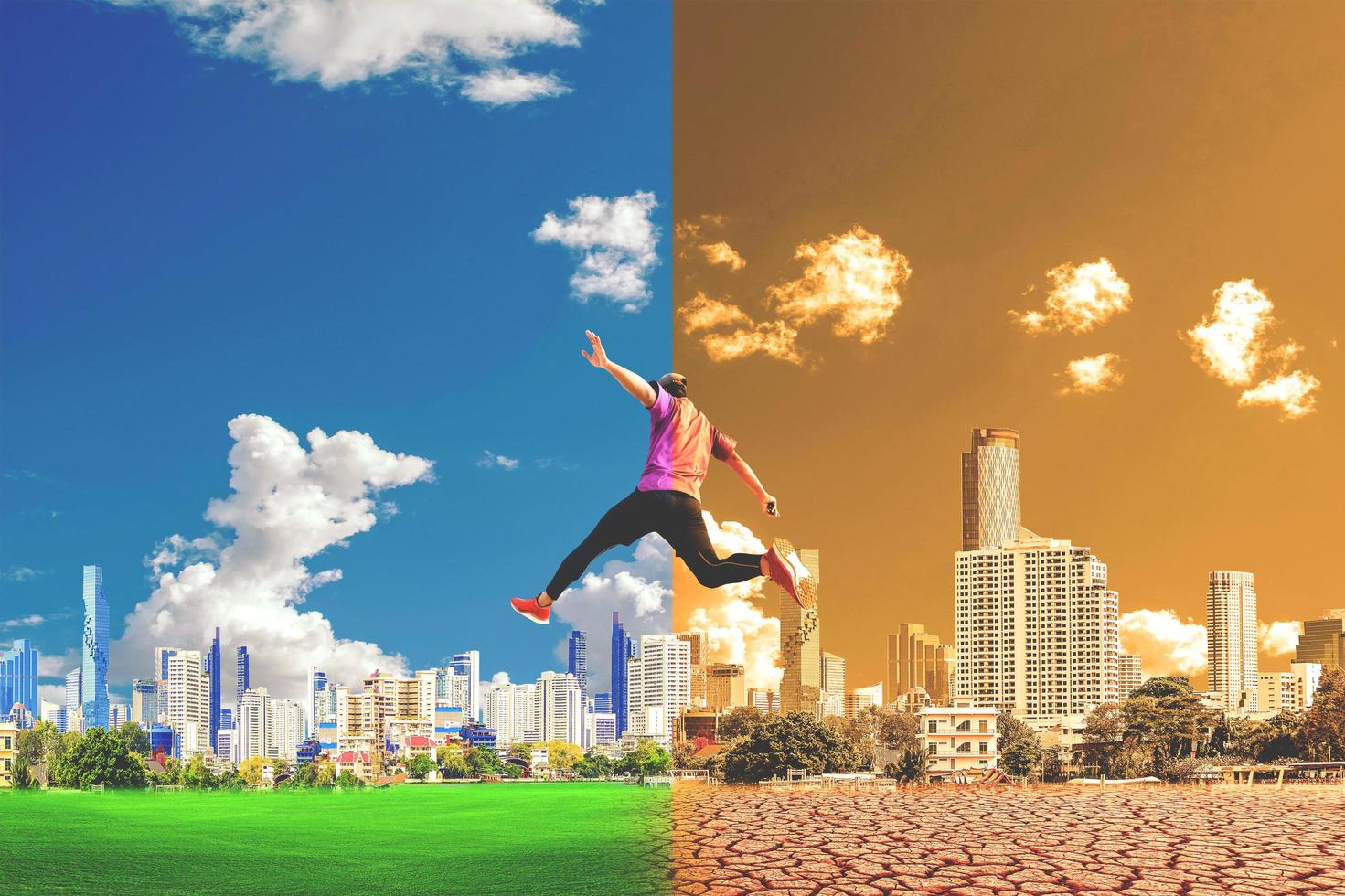 Concept of change for the better with environmental protection photo