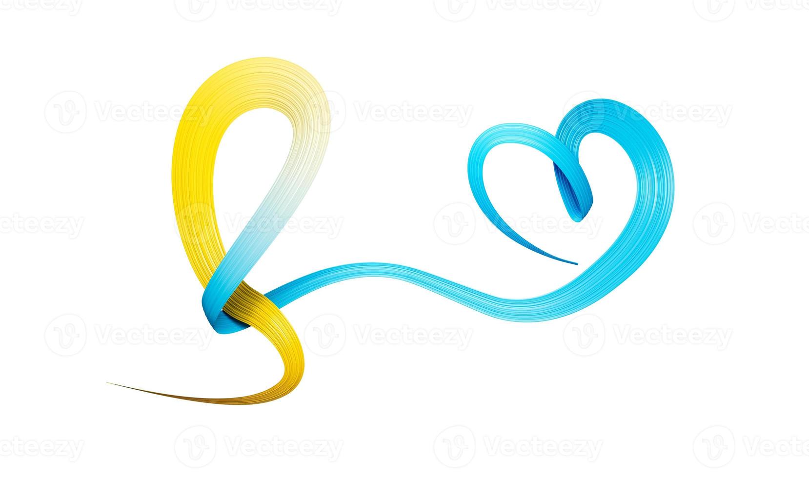 colores de la bandera de kazajstán haciendo reverencia al corazón con ilustración 3d de cinta foto