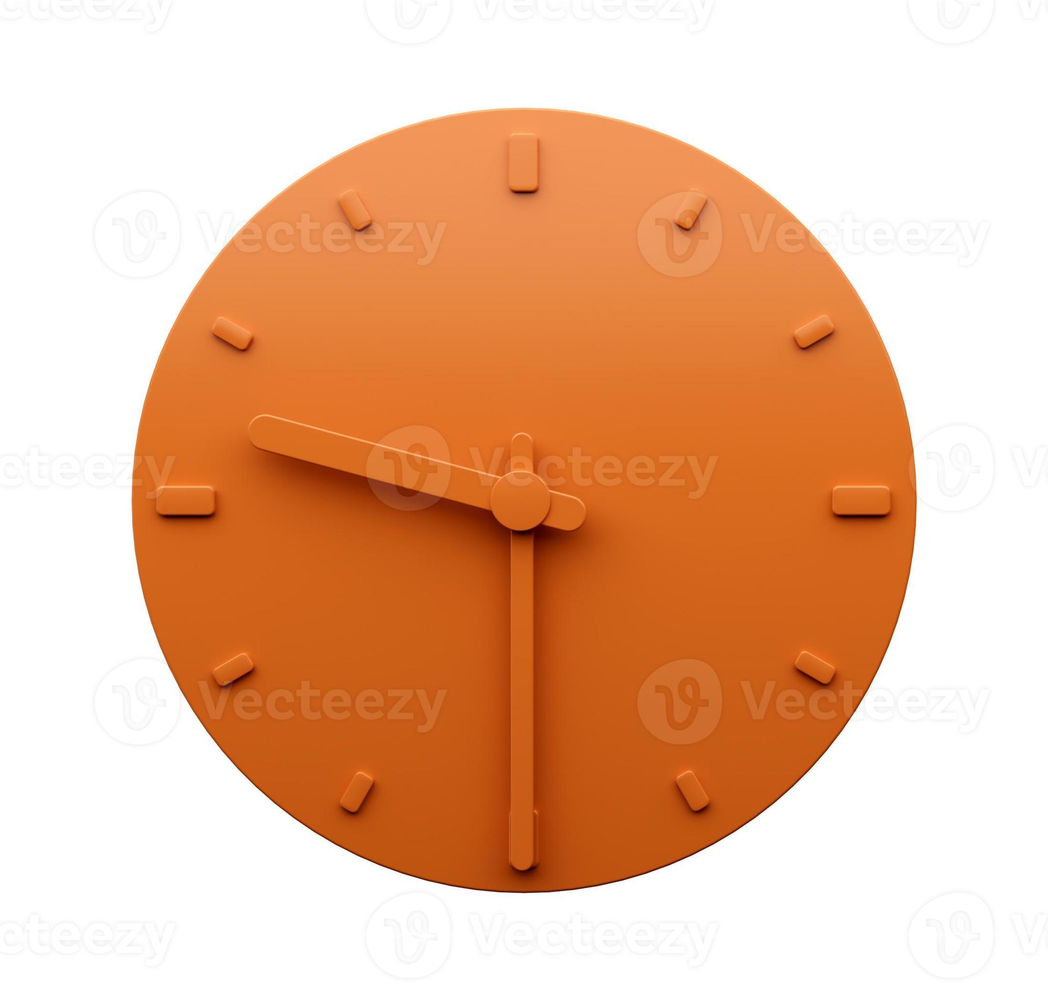 Minimal Orange clock 9 30 Half past Nine o'clock abstract Minimalist