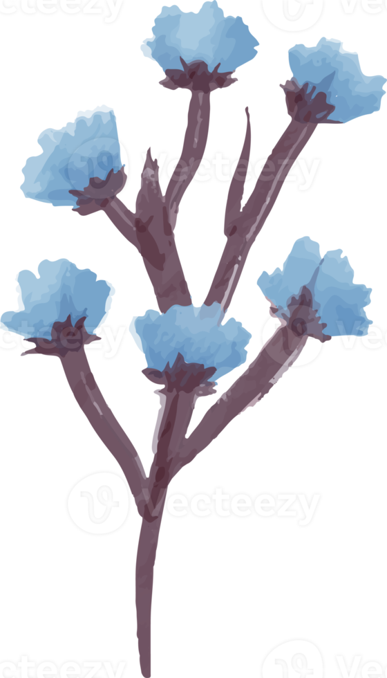 isolato blu acquerello fiore illustrazione png