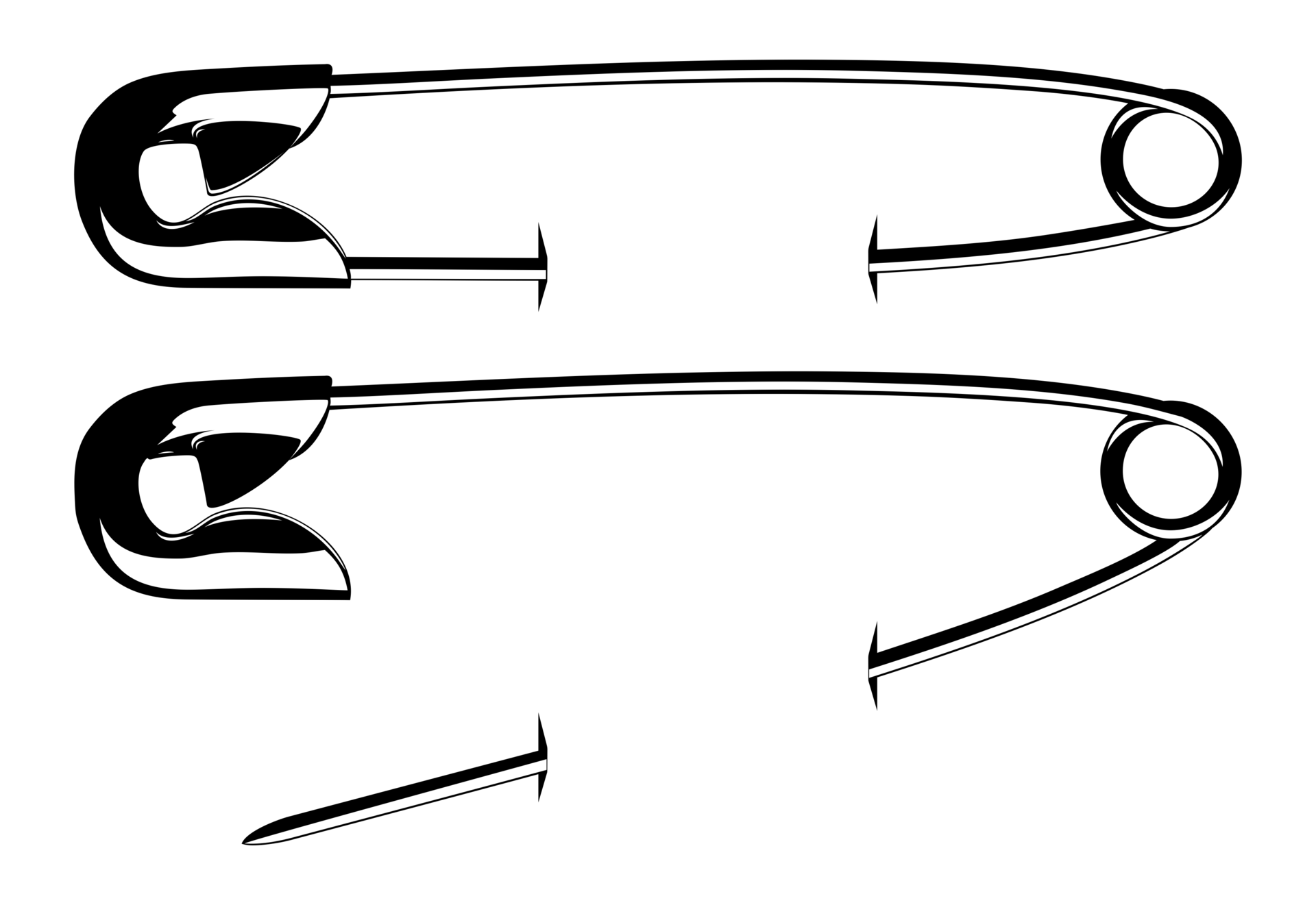 Safety Pin Silhouette for Art Illustration, Logo, site, Apps