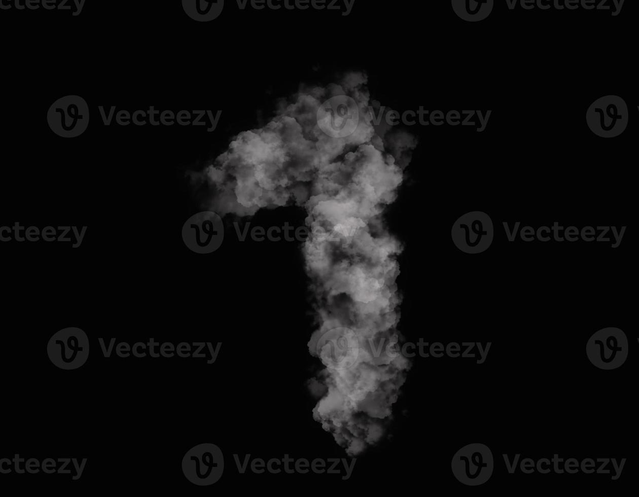 realistic smoke 1 number spreading on dark background photo