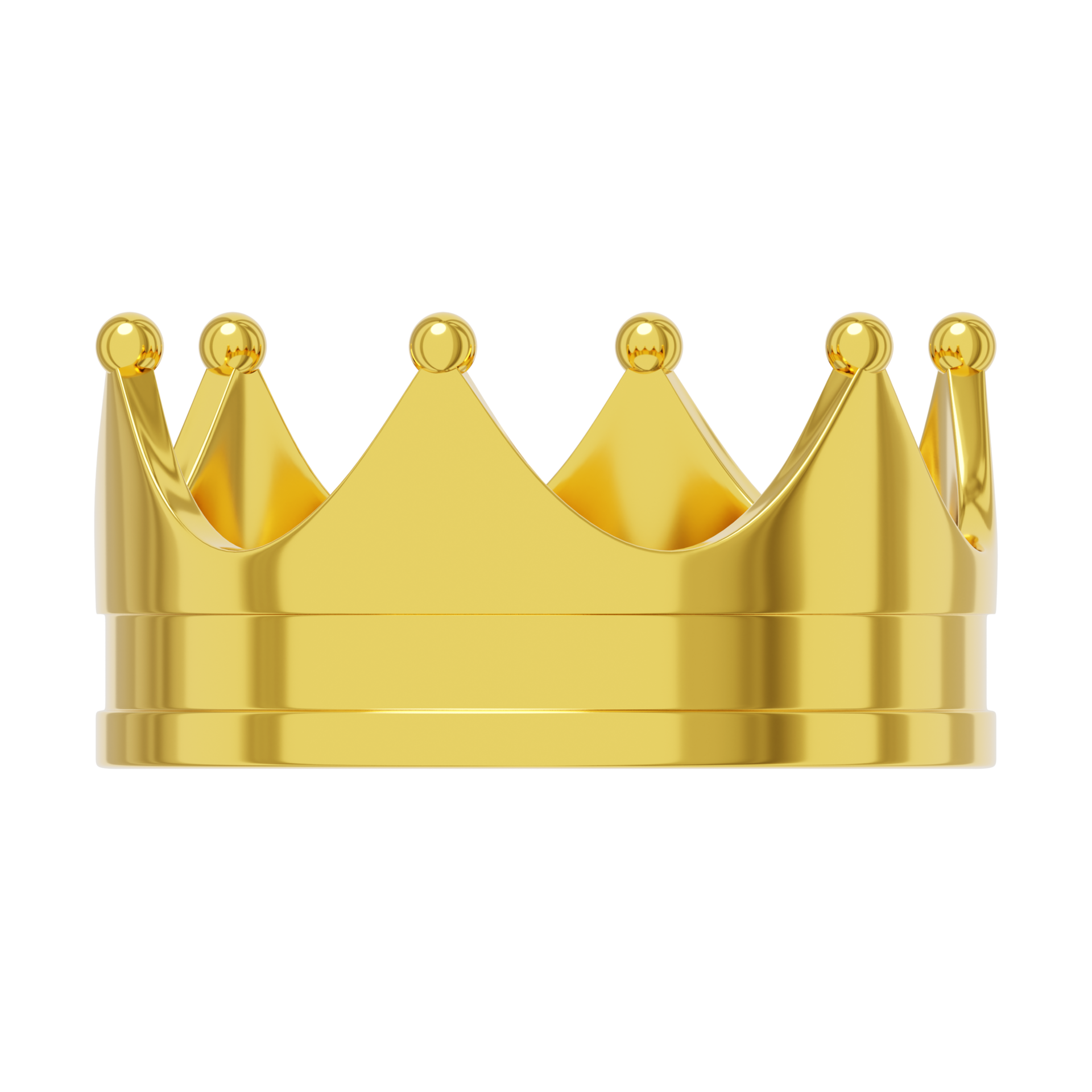 Realistic royal crown gold metal, symbol of power. 3d rendering. PNG 