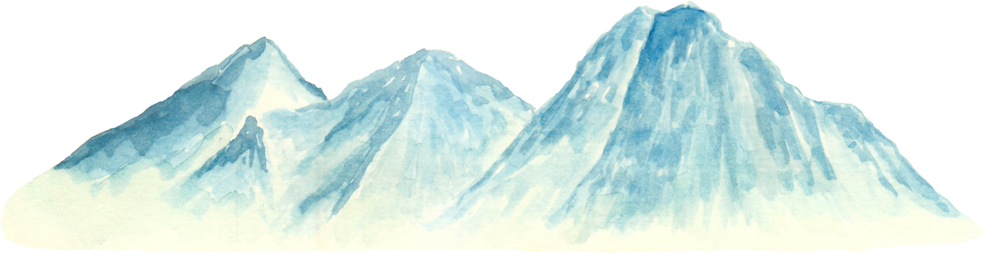 montagne aquarelle. paysage de montagnes bleues png