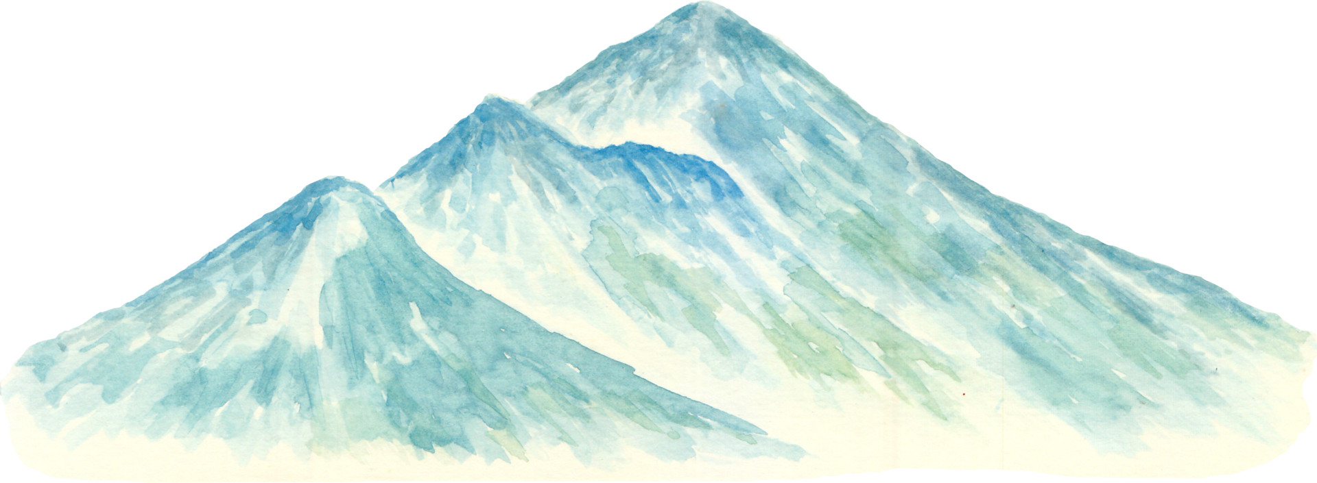 montagne aquarelle. paysage de montagnes bleues png