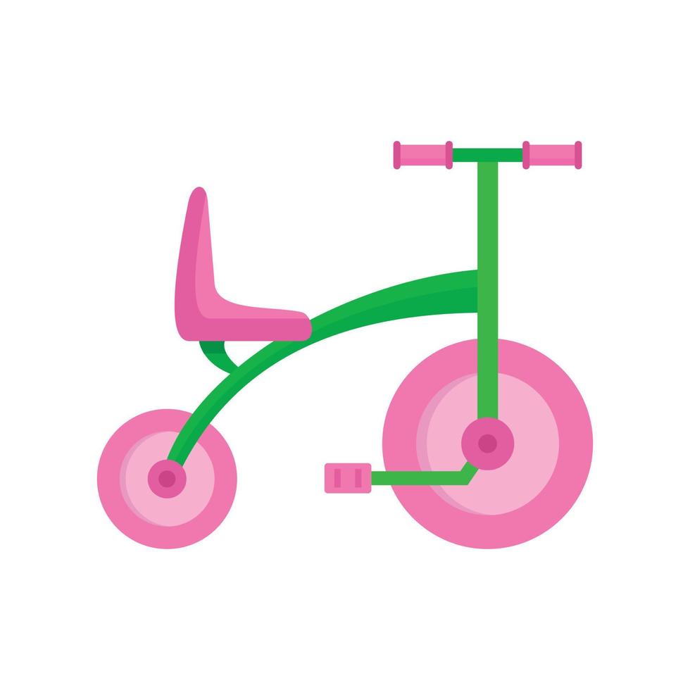 icono de triciclo de niña, estilo plano vector