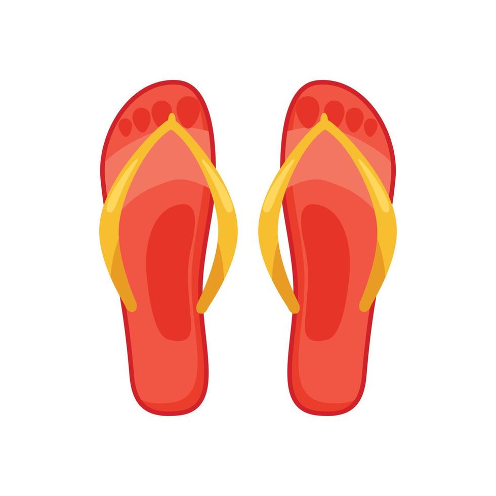 Beach red thongs icon, cartoon style vector