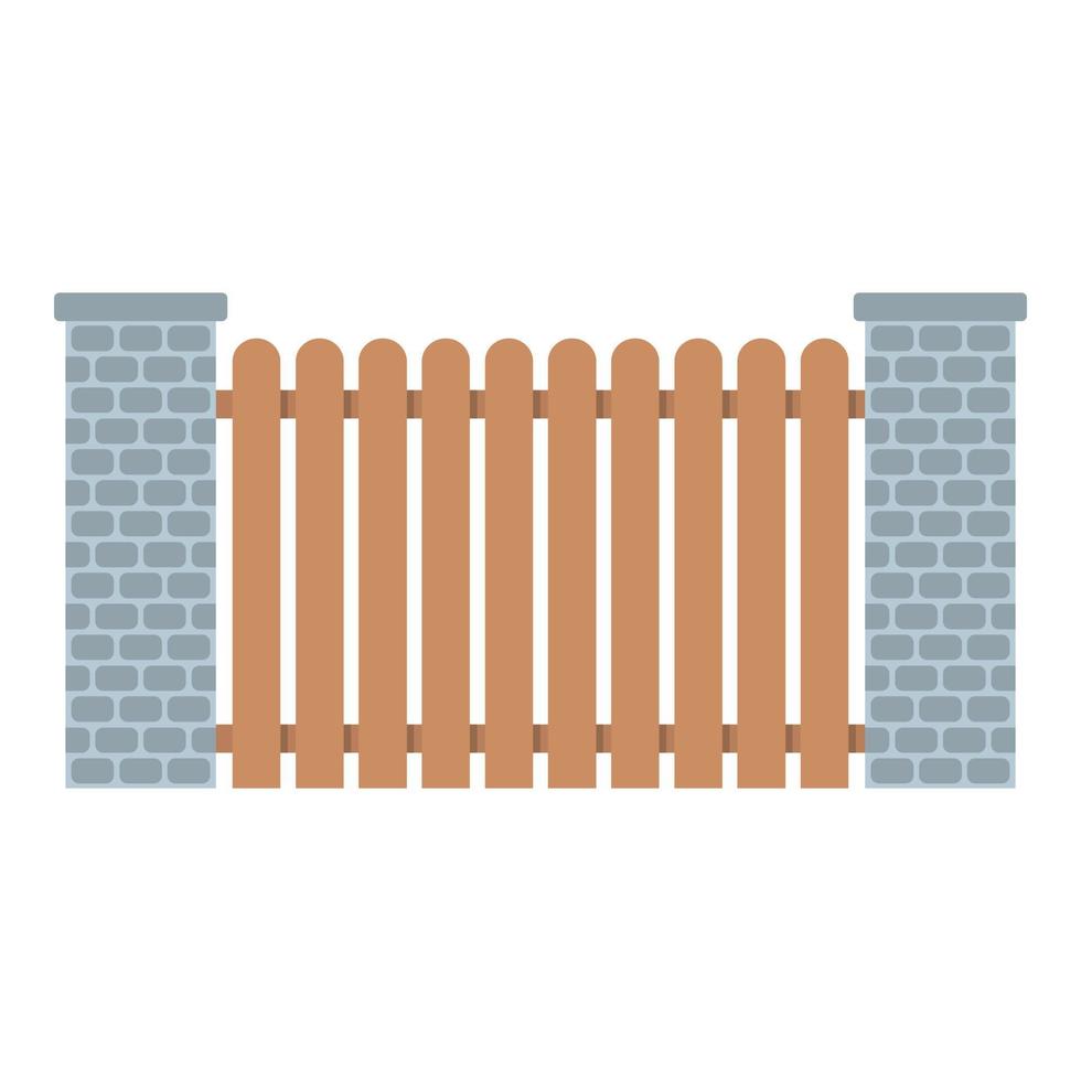 City fence icon, flat style. vector