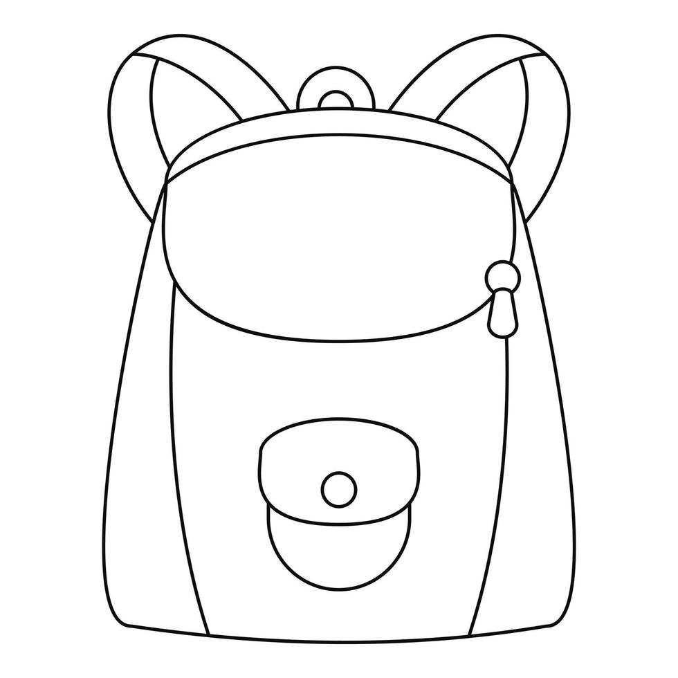 Modern backpack icon, outline style vector
