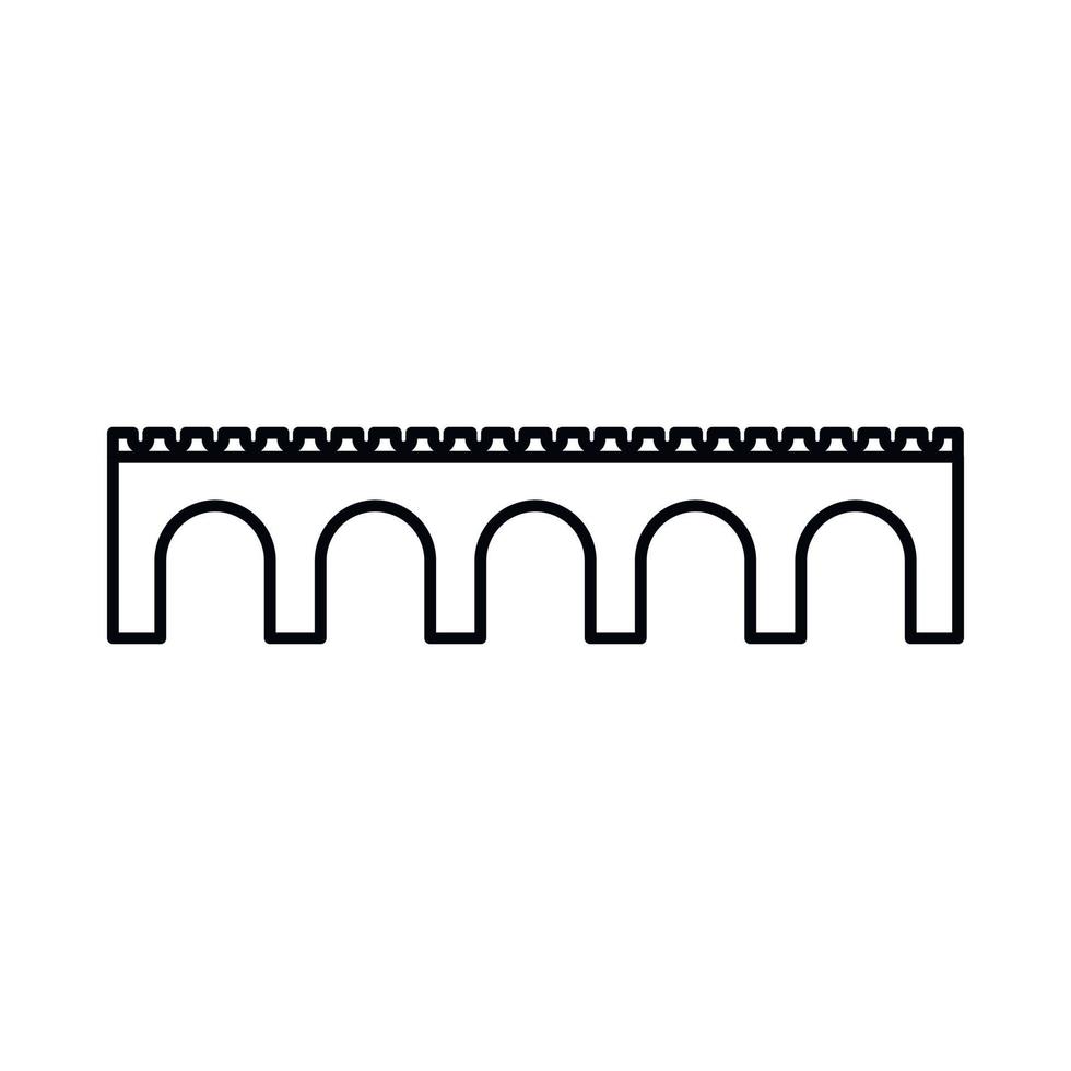 Bridge icon, outline style vector