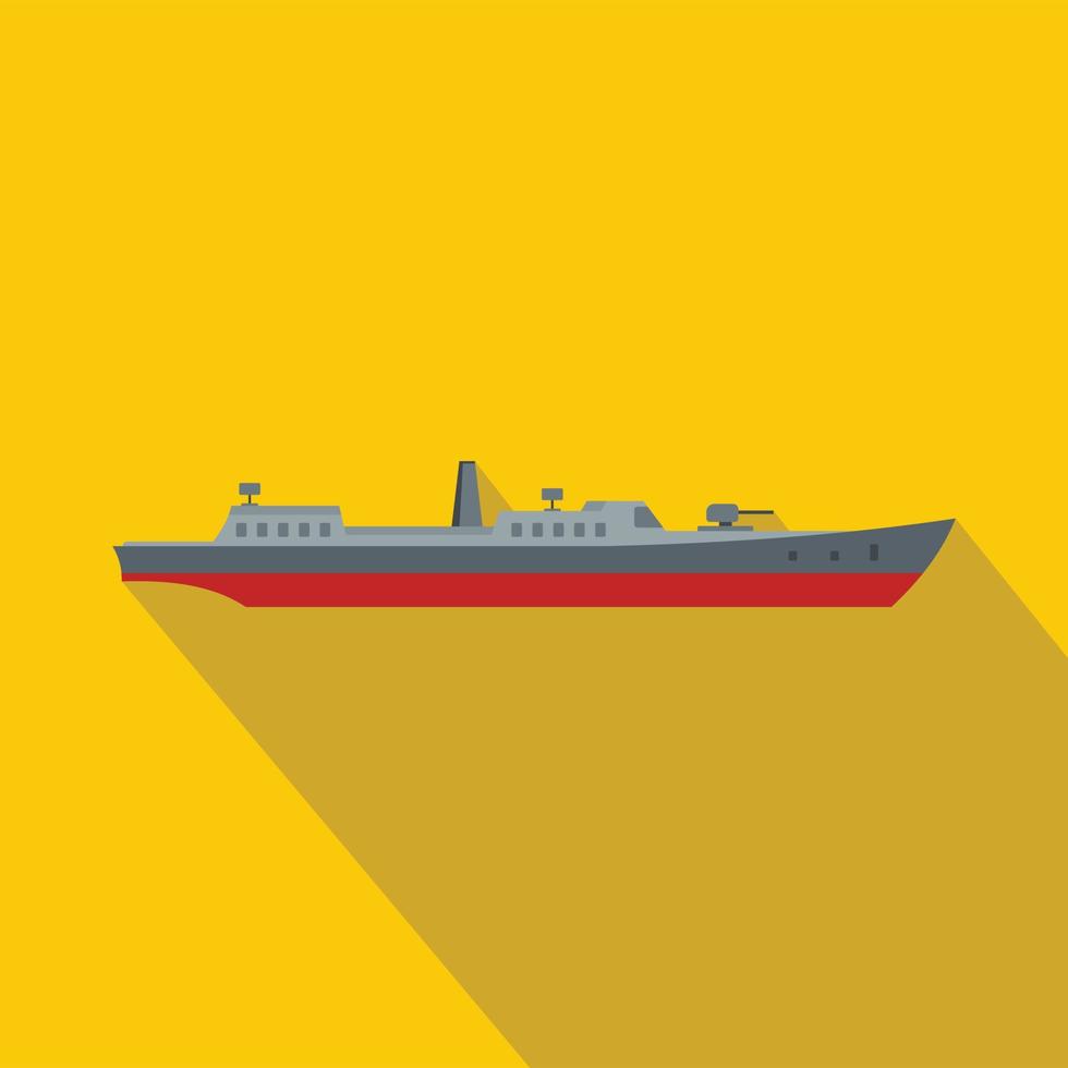 Ship combat icon, flat style vector
