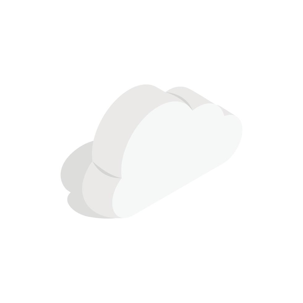 icono de nube whiye, estilo 3d isométrico vector