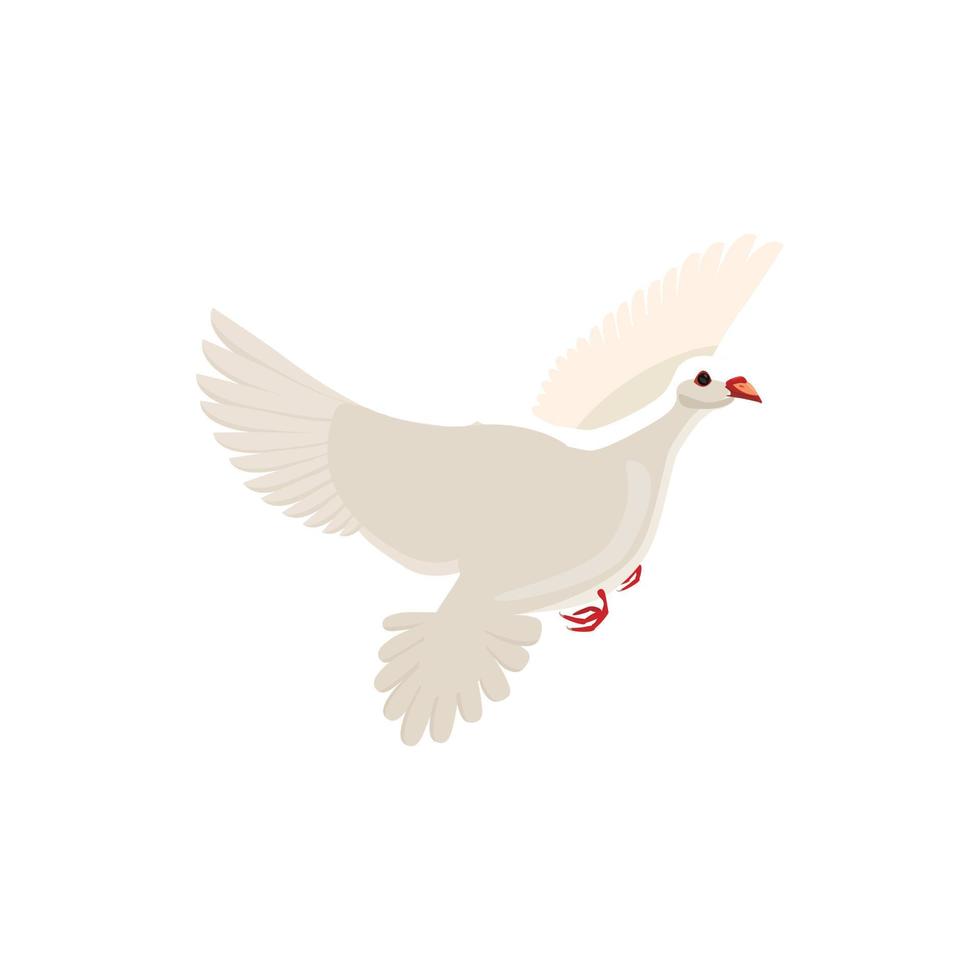 White pigeon icon, cartoon style vector