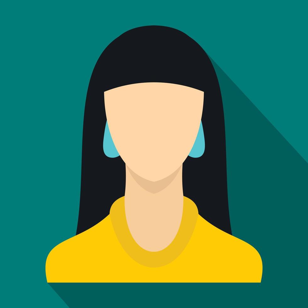 Girl icon, flat style vector