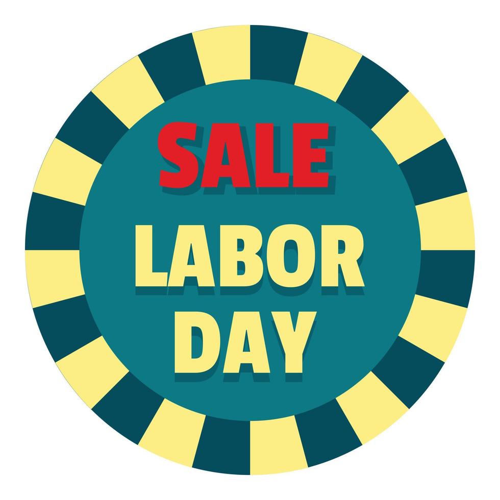 Labor day sale logo icon, flat style vector