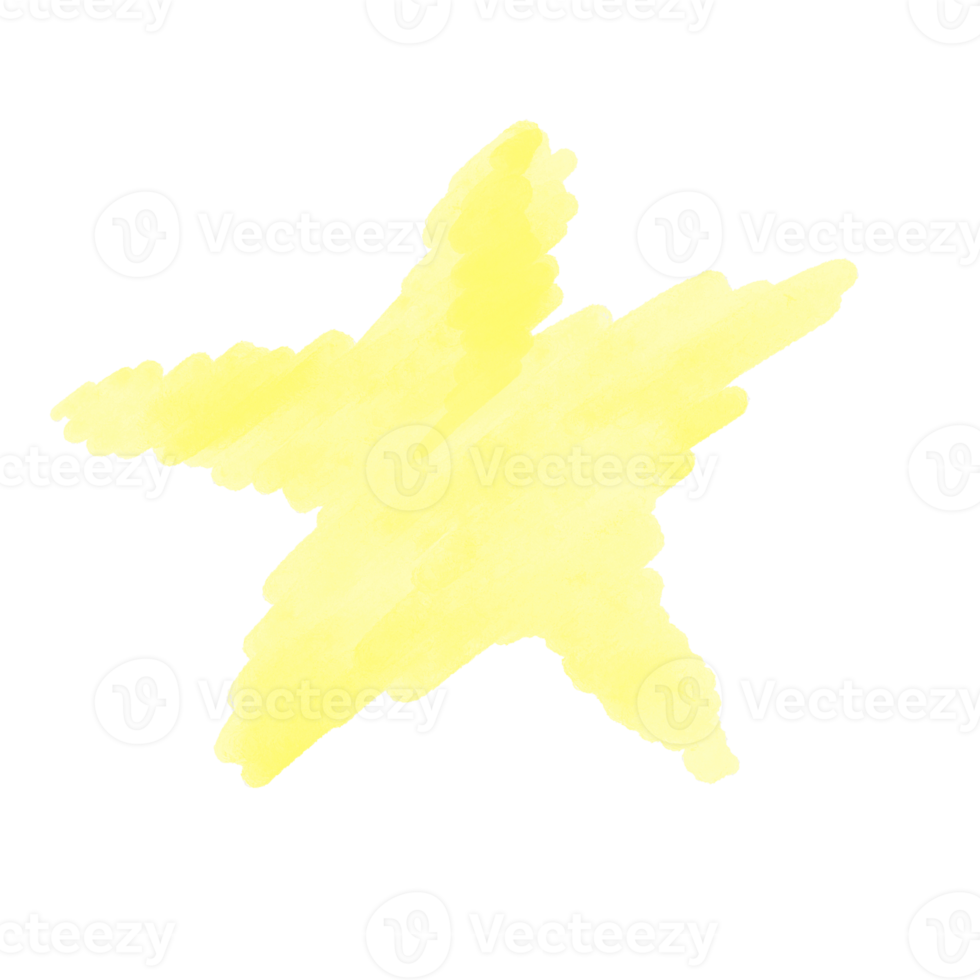 Brush Stroke Colorful Color Yellow Water Color Star Color Brush Paint png