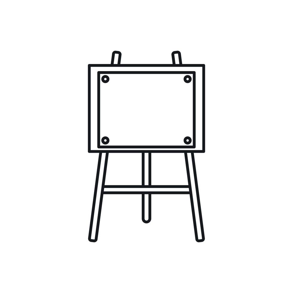 Wooden easel icon, outline style vector