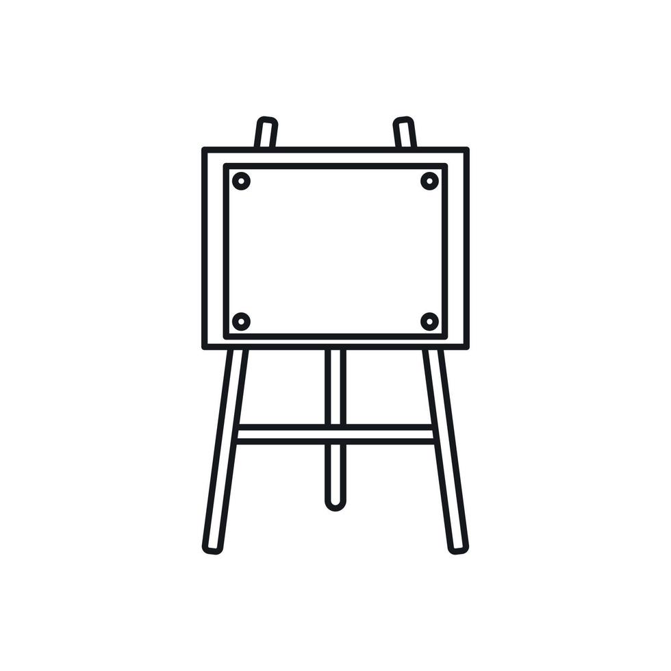 Wooden easel icon, outline style vector