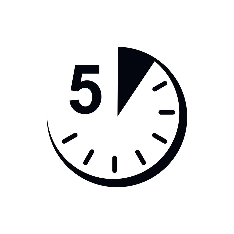 Icono de 5 minutos, estilo simple vector