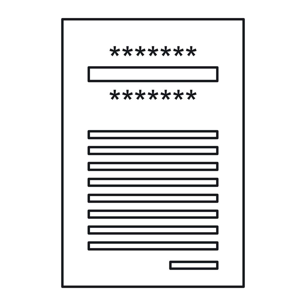 Sales printed receipt icon, outline style vector
