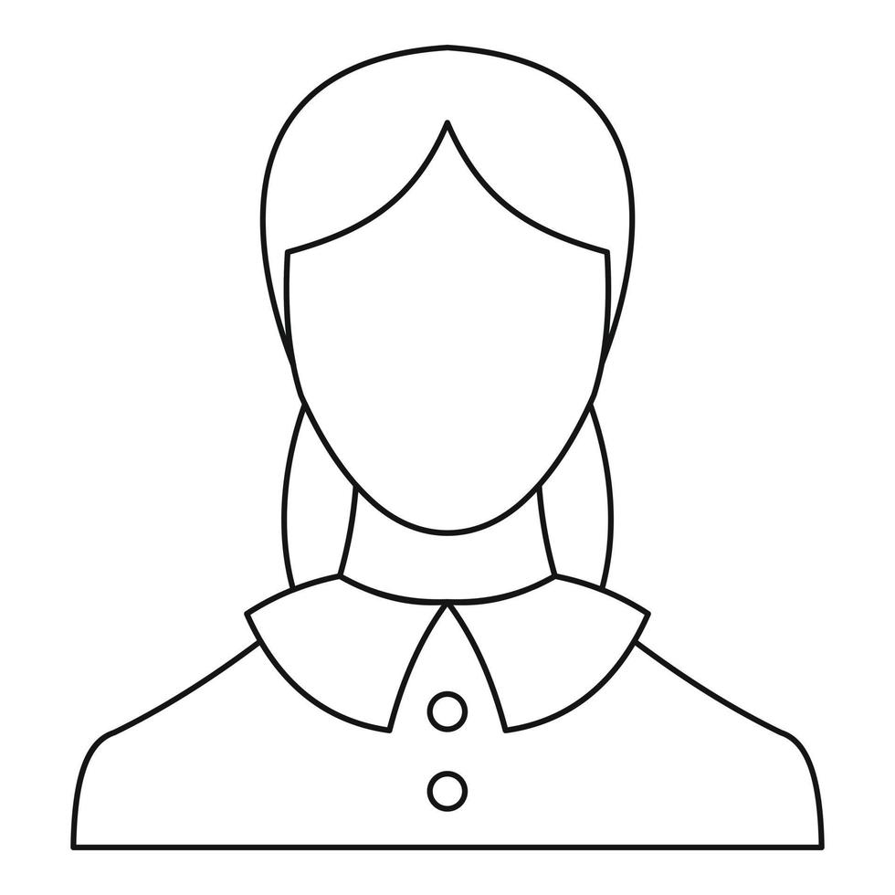 New woman user icon vector thin line