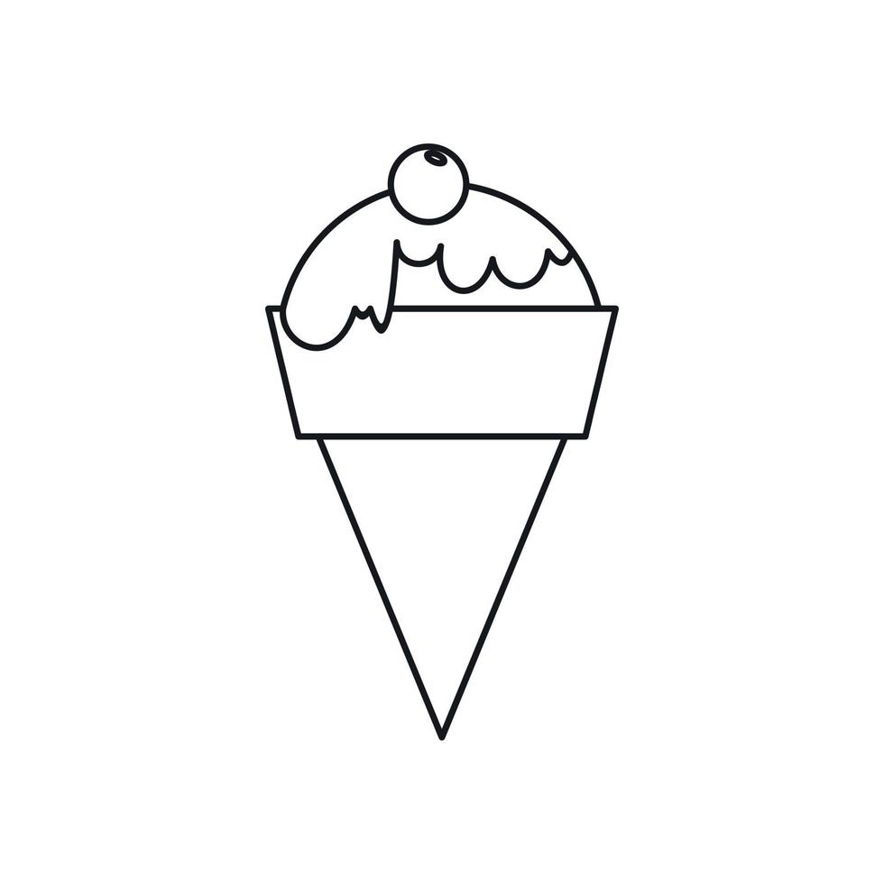 icono de helado, estilo de contorno vector