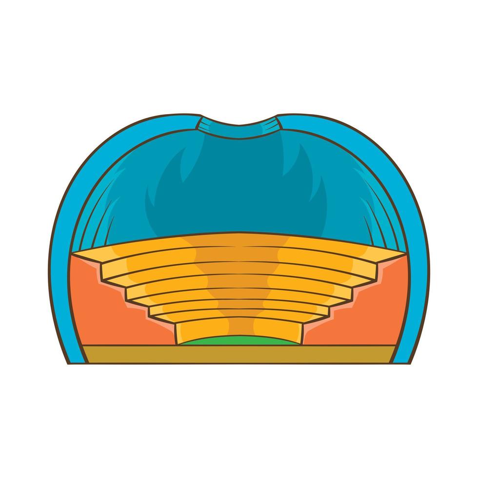 Indoor stadium icon, cartoon style vector