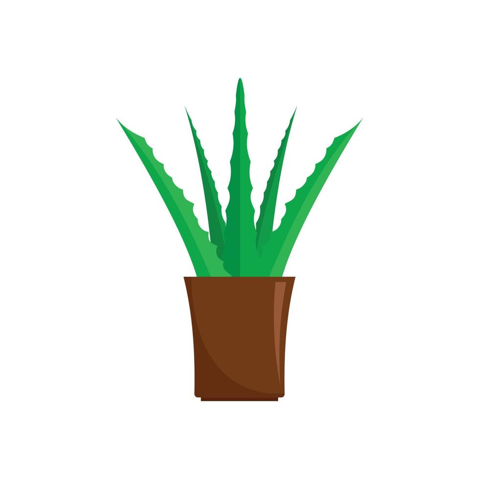 icono de planta de aloe, estilo plano vector
