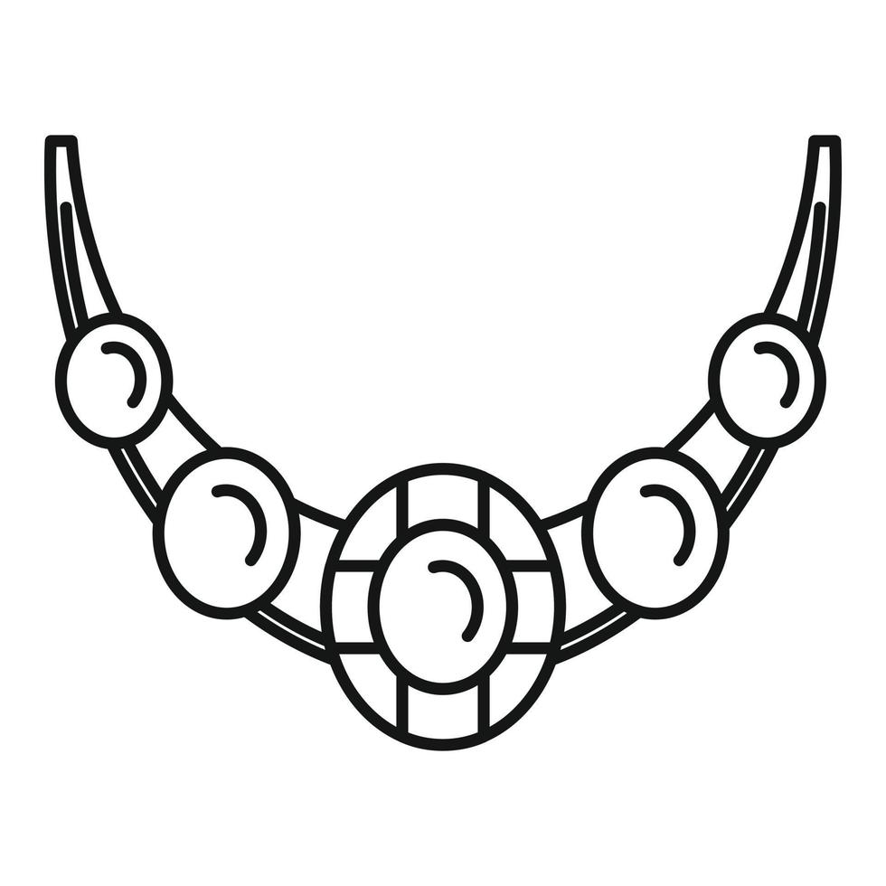 Necklace icon, outline style vector