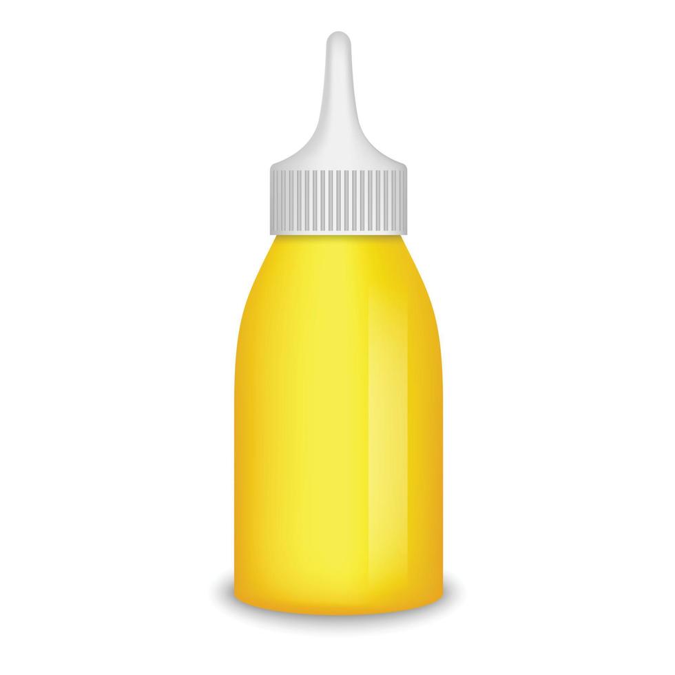 Mustard bottle mockup, realistic style vector