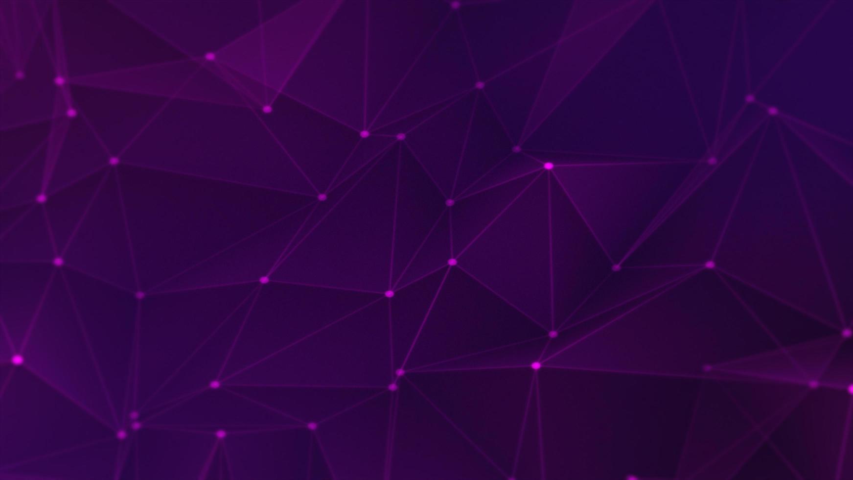 Purple abstract molecular dot geometric structure space background animation, modern triangle shaped technology particle analysis themed illustration photo