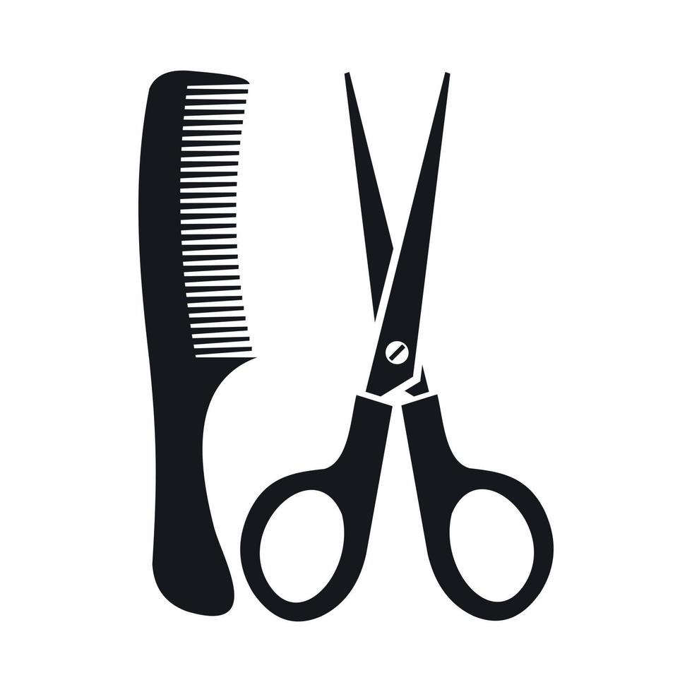 Scissors and comb icon, simple style 14391289 Vector Art at Vecteezy