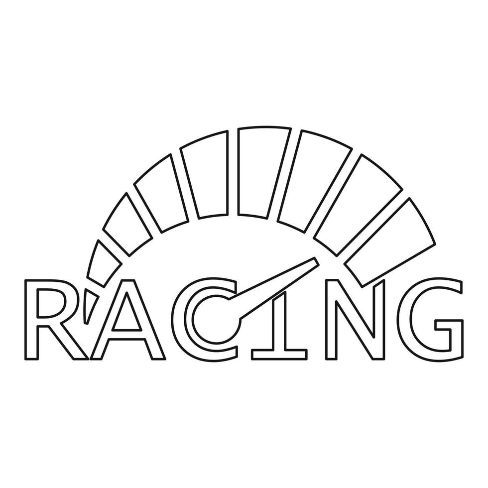 Speedometer logo, outline style vector