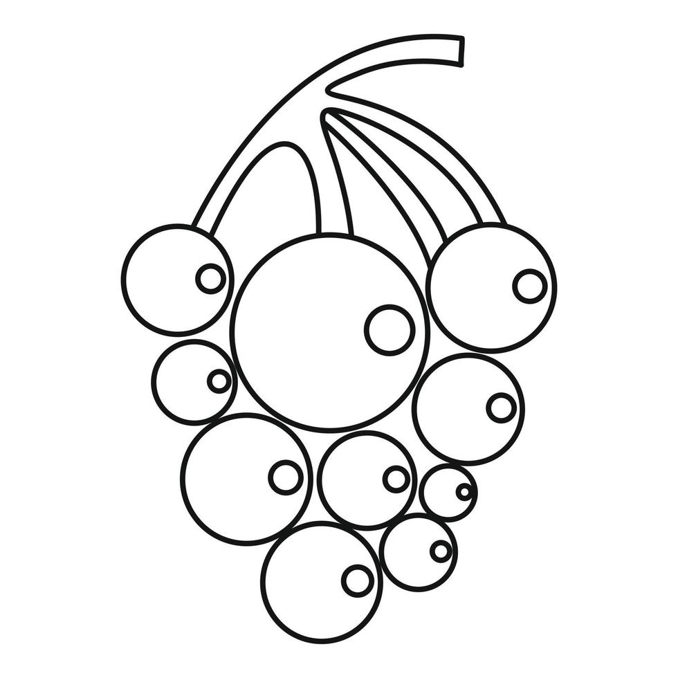 Ripe grape icon, outline style vector