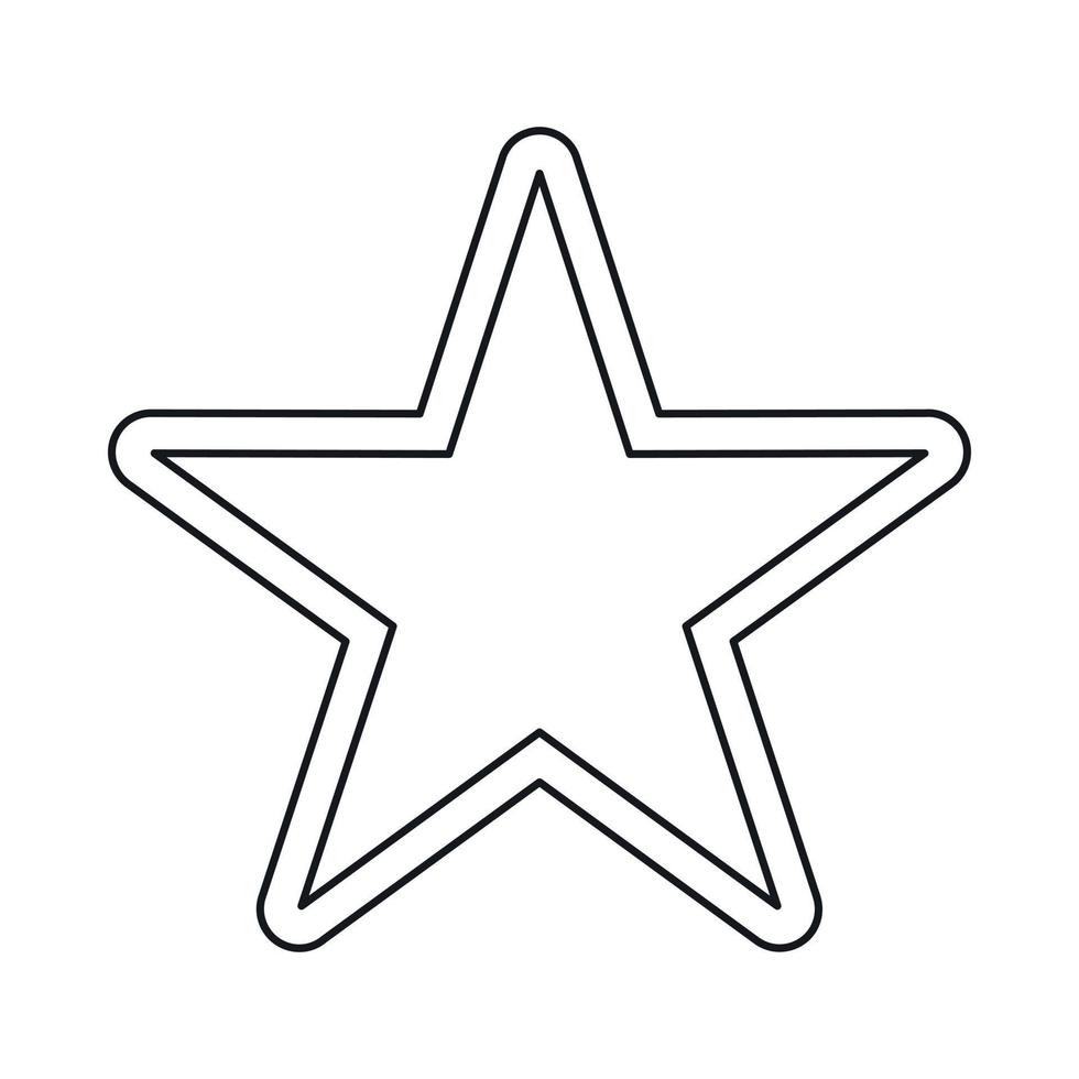 Star icon, outline style vector