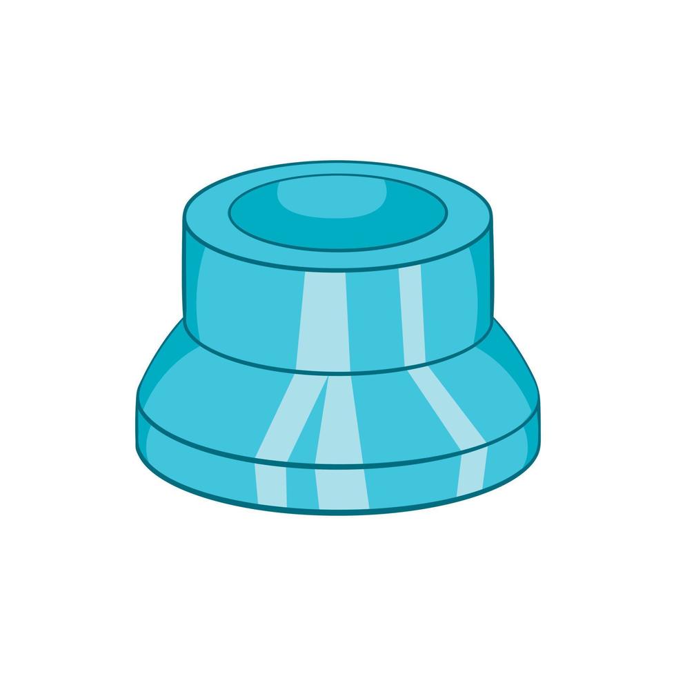 Transparent plastic cap icon, cartoon style vector