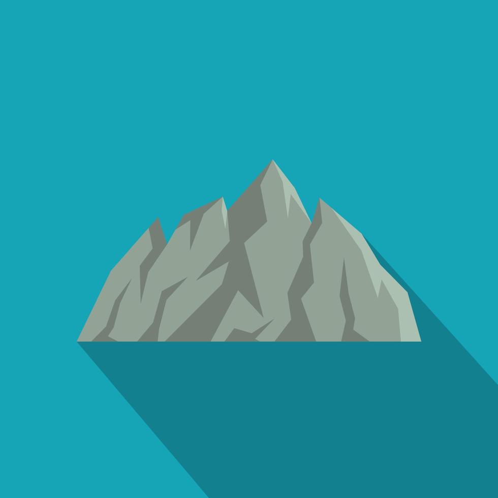 Mountain icon, flat style. vector