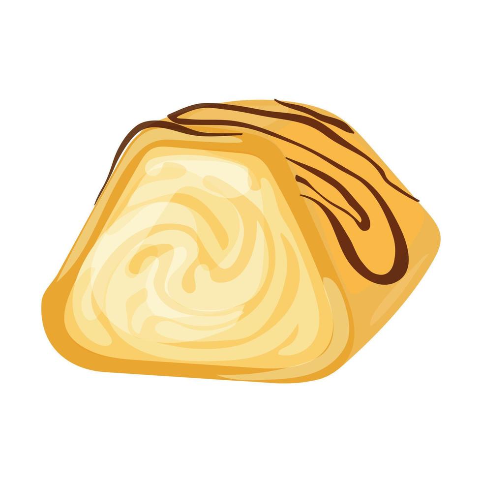 Milk truffle icon, cartoon style vector
