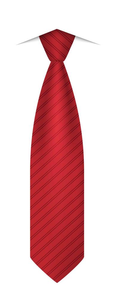 Red tie icon, realistic style vector