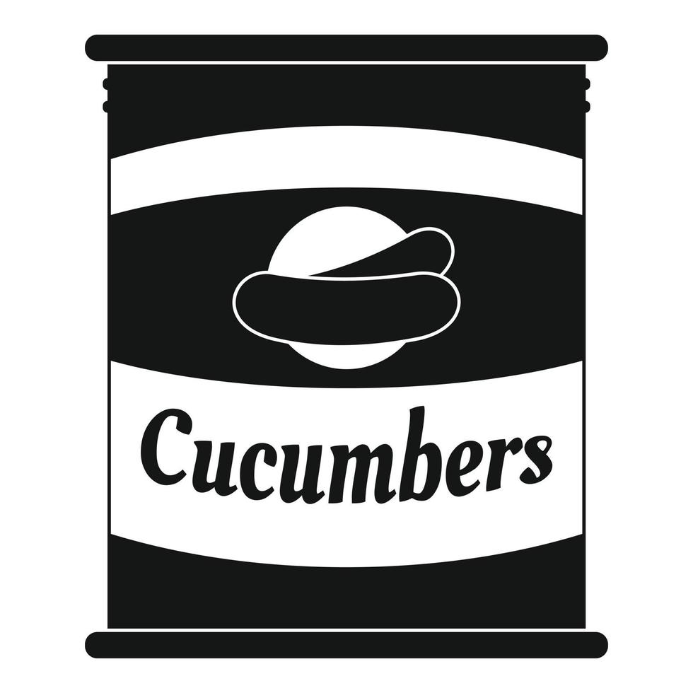 Cucumbers tin can icon, simple style vector