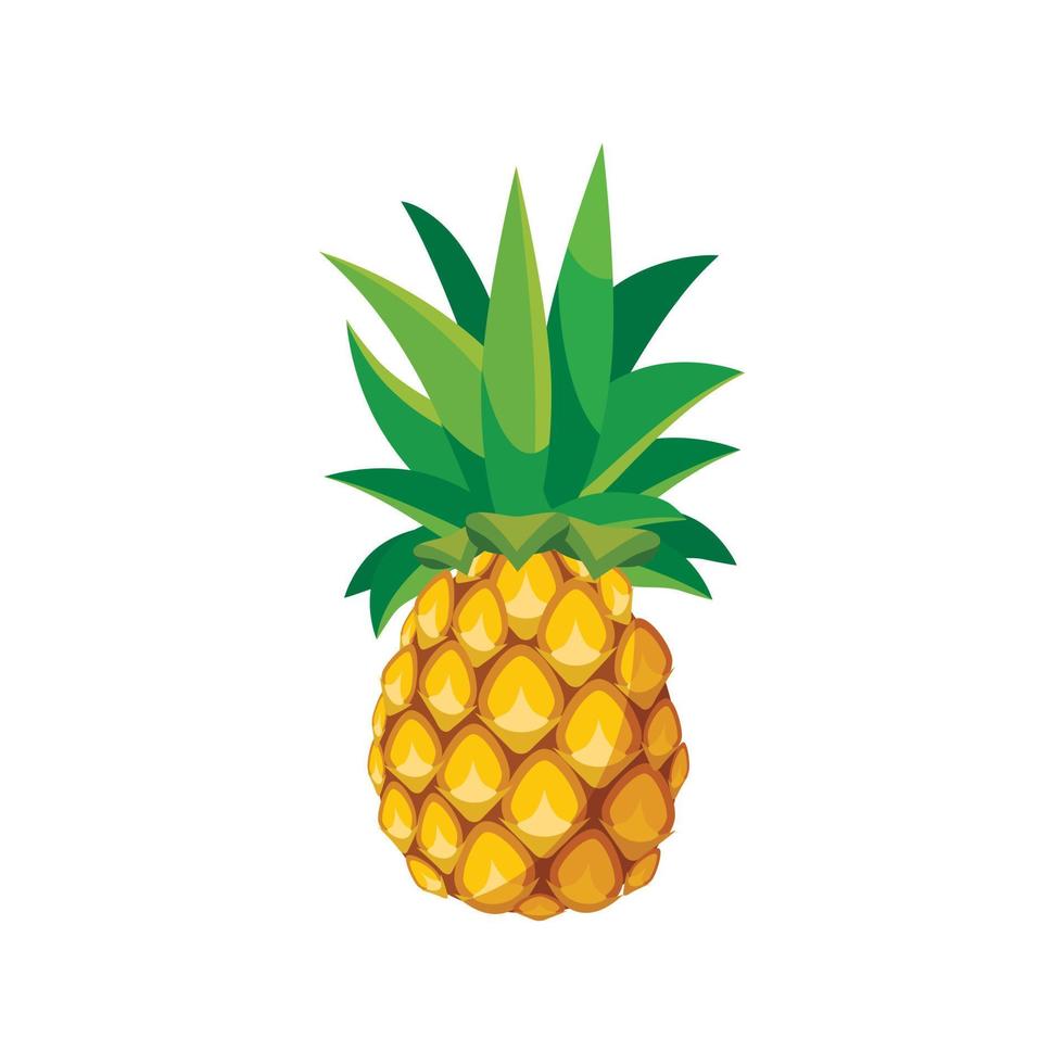 Pineapple icon in cartoon style vector
