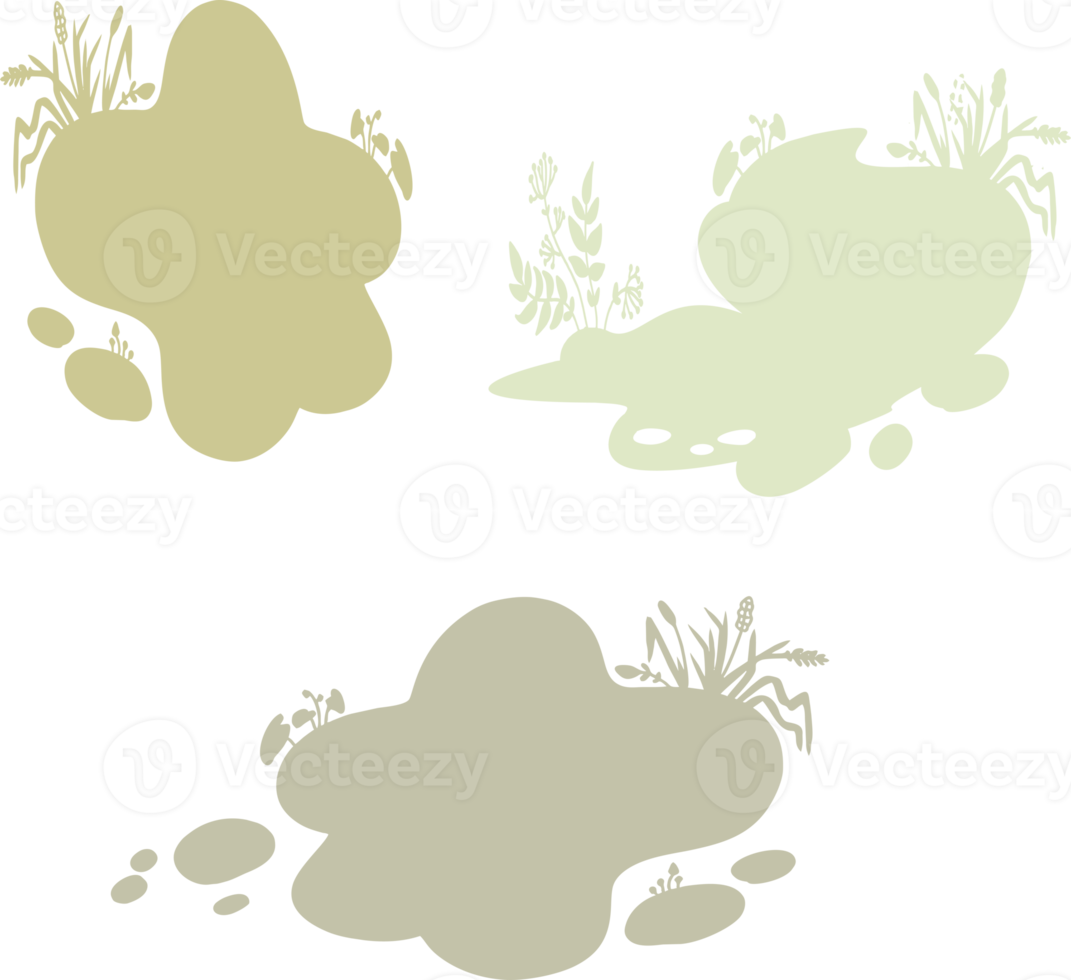 ensemble de petites silhouettes pour les arrière-plans avec des éléments naturels. png