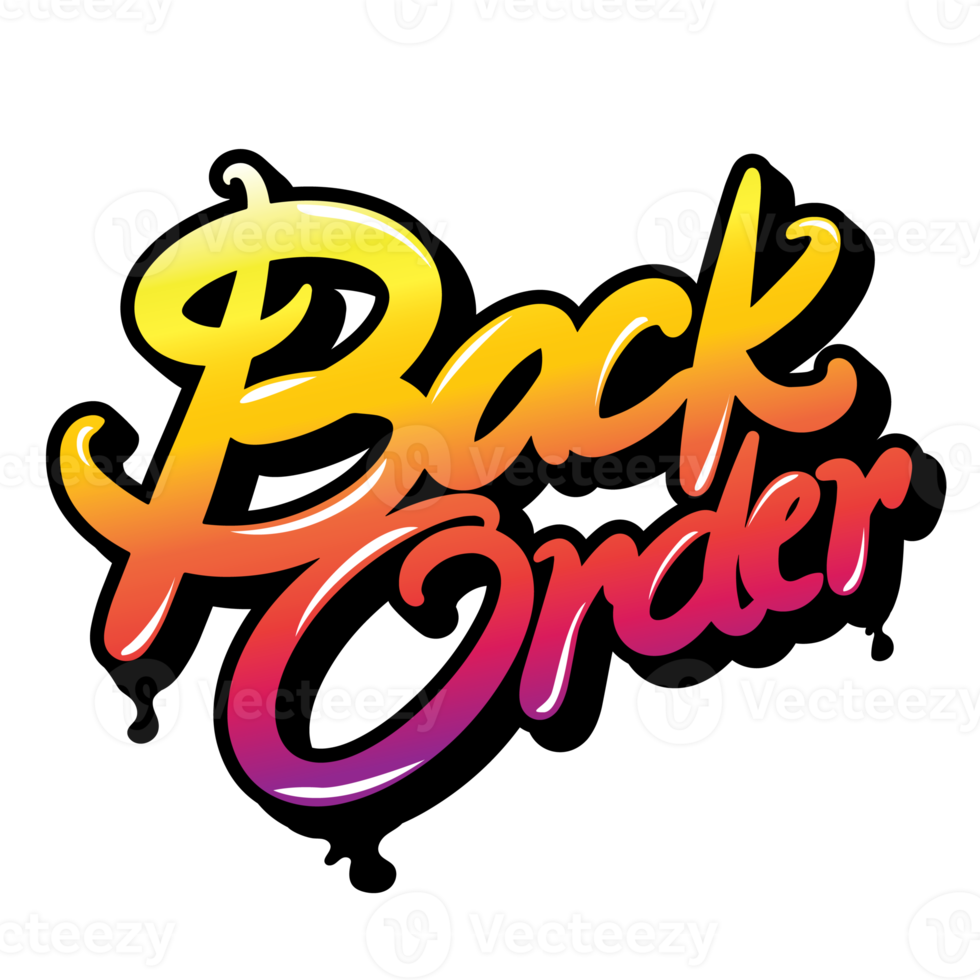 Free handwritten characters, text Back Order png
