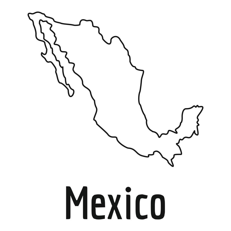 Mexico map thin line vector simple