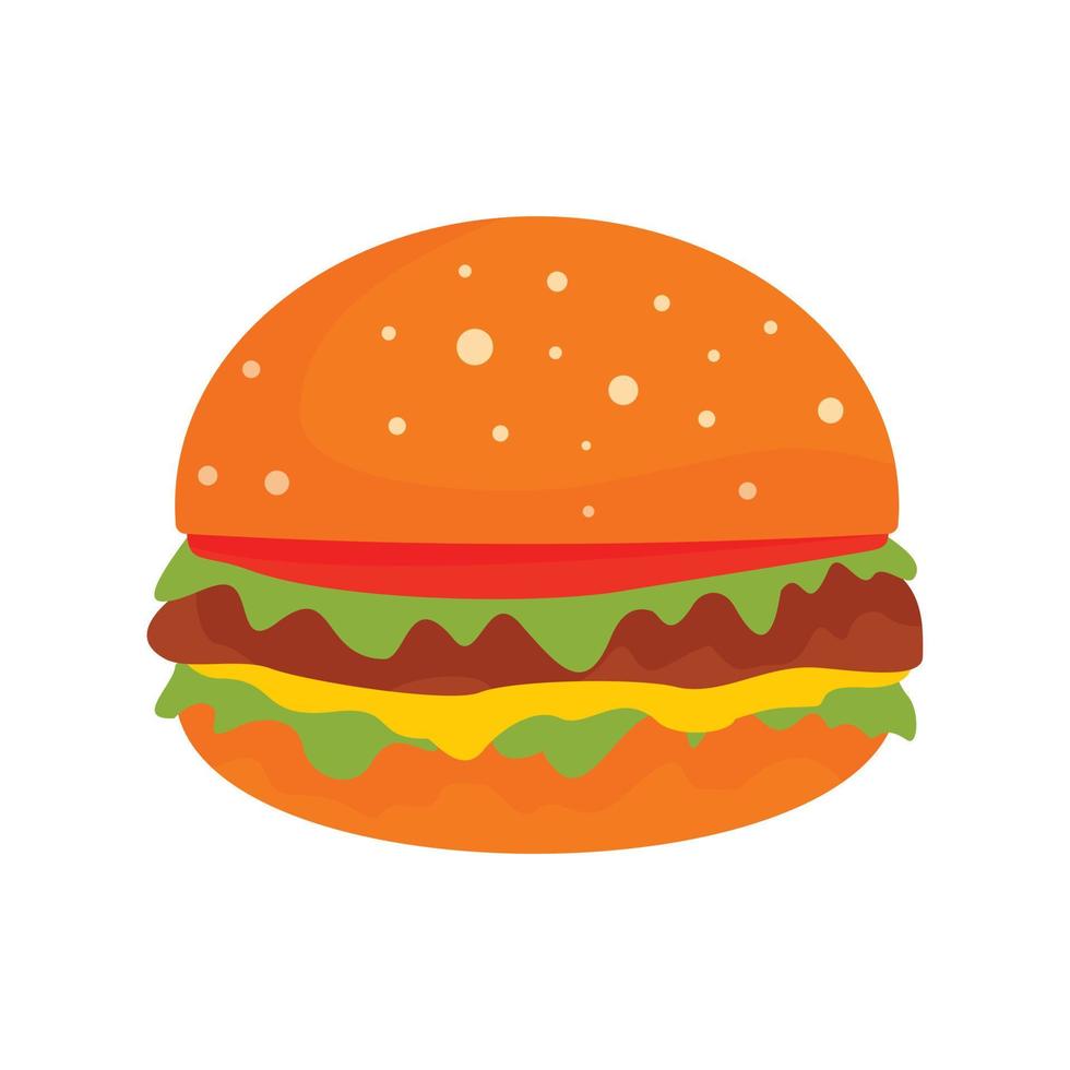 Burger icon, flat style vector