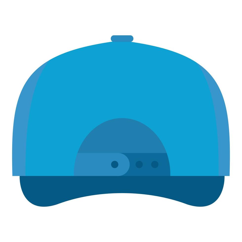 Baseball cap back icon, flat style. vector